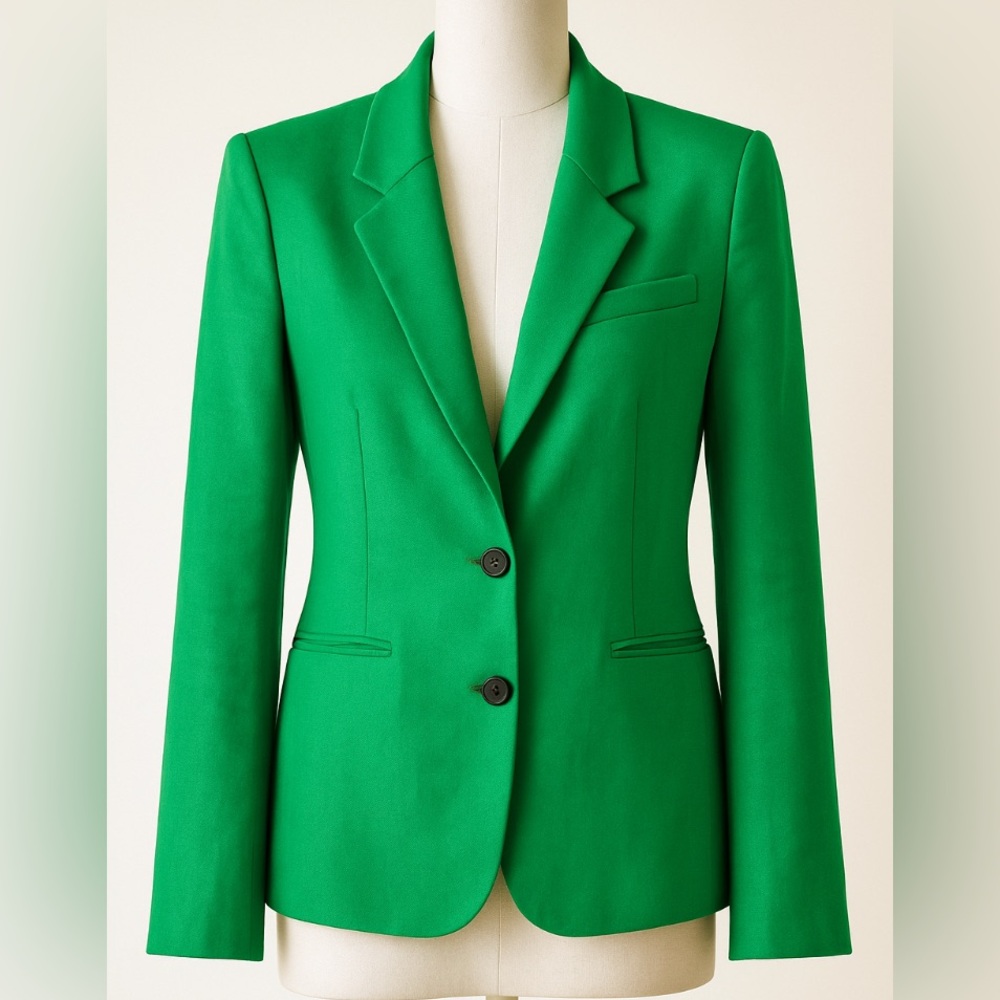 Frame Linen Blend Blazer - Vibrant Green
